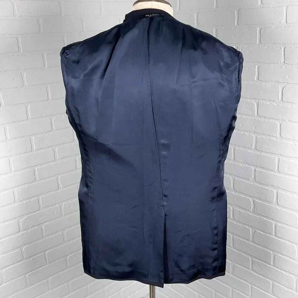 Jos A Bank Blazer Men 41R Blue Gold Shield Button Executive Classic‎ Wool Jacket